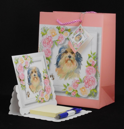 Beautiful Dogs & Camellias QUICK TOPPER Bumper Kit by Joan Prince