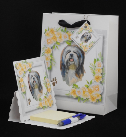 Beautiful Dogs & Camellias QUICK TOPPER Bumper Kit by Joan Prince