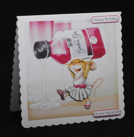 Mrs Pink Gin Mouse 8x8 Insert by Joan Prince