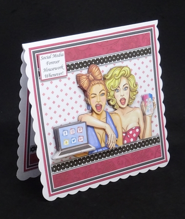 SOCIAL MEDIA FOREVER HOUSEWORK WHENEVER 7.5 Humorous Decoupage Kit by Joan Prince