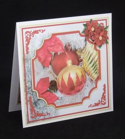 Red And Gold Christmas Baubles - 8x8 Mini Kit by Joan Prince