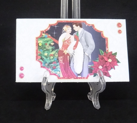 Red Art Deco Christmas - Money Wallet by Joan Prince