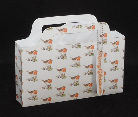 Pretty tote  bag  with robins on a branch by Joan Prince