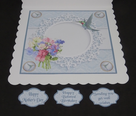Sweet peas and humming birds by Joan Prince