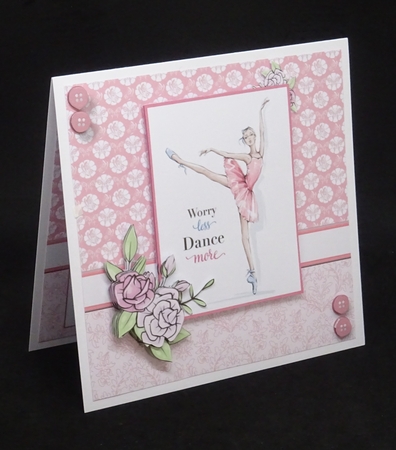 8x8 Worry Less Dance More Topper and Decoupage Mini Kit - x4 A4 Sheets  by Joan Prince