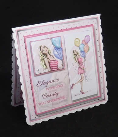 8x8 Lady with balloons Quick Mini Kit  by Joan Prince