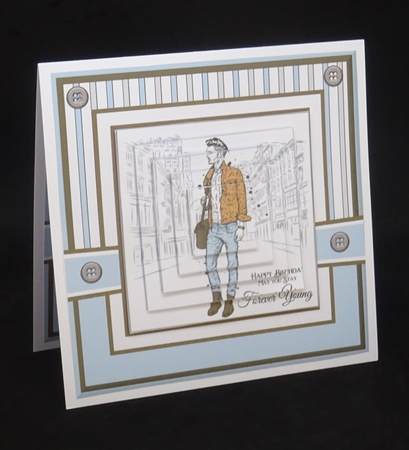 8x8 Forever Young Lt Blue n Brown Mini Kit  by Joan Prince