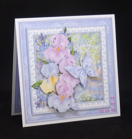 Silky Irises - Decoupage Card Mini Kit by Joan Prince