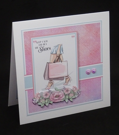 7x7 Keep Calm & Buy Shoes Card Front and sentiments  by Joan Prince