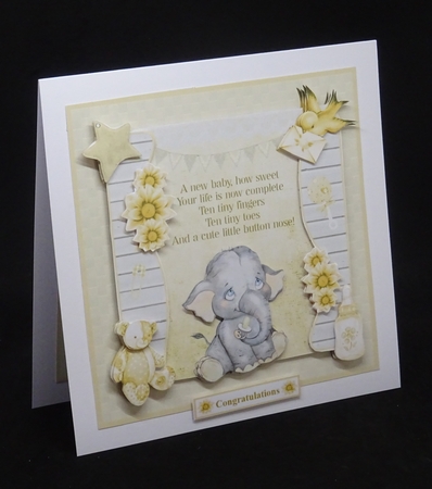 Baby Unisex Neutral Elephant Decoupage Mini Kit by Joan Prince