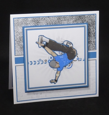 8x8 Break Dancing Dude Blank Insert  by Joan Prince