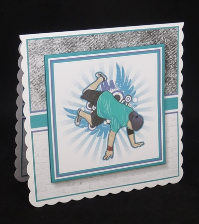 8x8 Breakdancing Dude Blank Insert  by Joan Prince