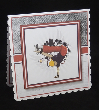 8x8 Breakdancing Dude 2 Blank Insert  by Joan Prince