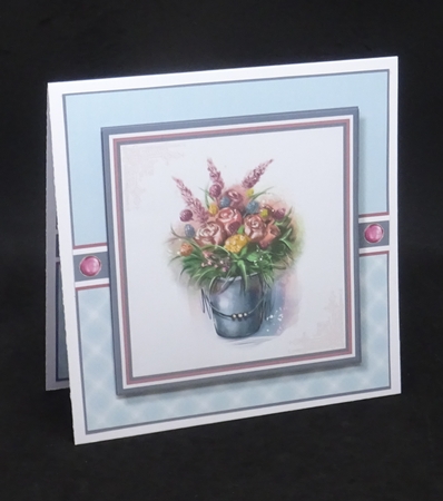 8X8 Bucket of Flowers Blank Insert  by Joan Prince