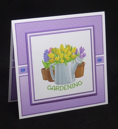 8x8 Gadening Bucket of Flowers Blank Insert  by Joan Prince