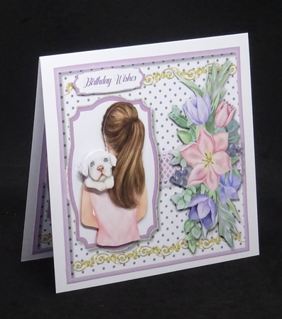 7x7 Mini Kit , Girl With Her Pup 3 by Joan Prince