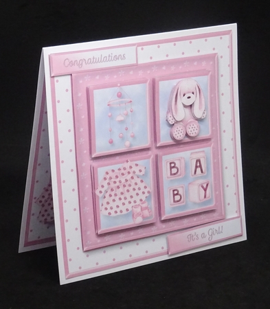 Baby Girl - Square Layers Card Mini Kit by Joan Prince