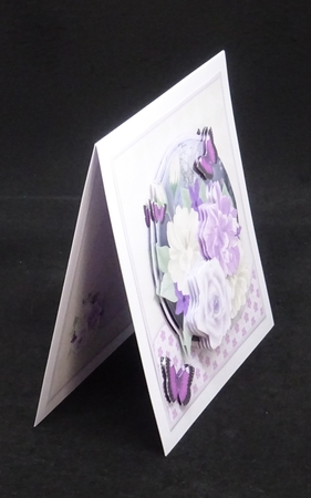 Lilac and Cream Posy - Decoupage Card Mini Kit by Joan Prince