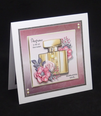 7x7 Perfume is the art that makes memories speak Mini Decoupage Kit - x4 A4 Sheets  by Joan Prince