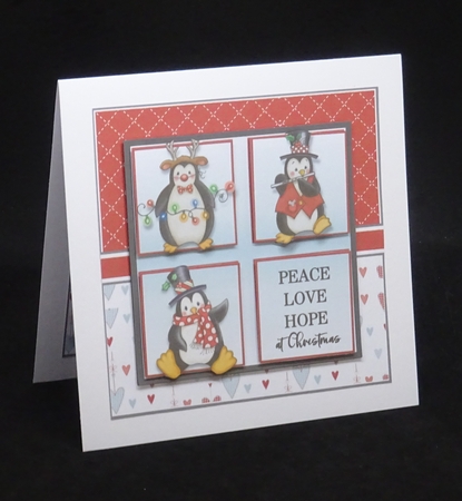 7x7 Penguins all around Mini Decoupage Kit - x4 A4 Sheets  by Joan Prince