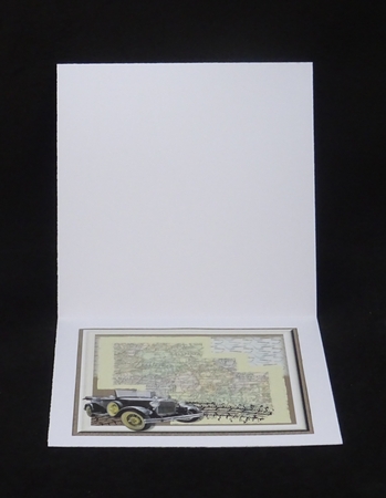 80th Male Birthday with Car on Map by Joan Prince