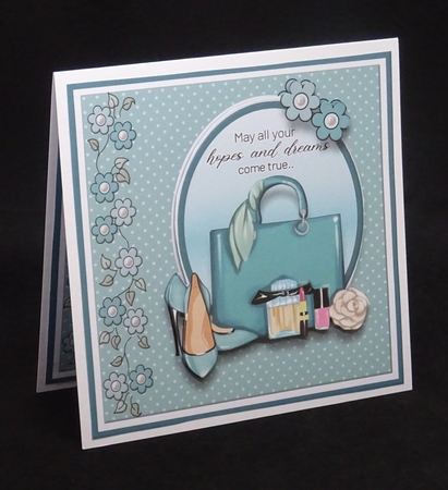 8x8 Green Passion Handbag Card Insert & Gift Card  by Joan Prince