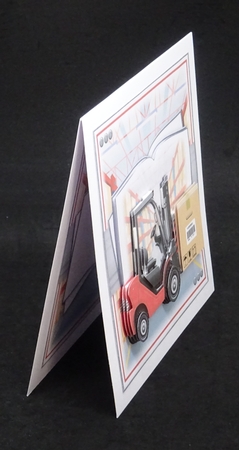 Red Forklift Truck Open Book by Joan Prince