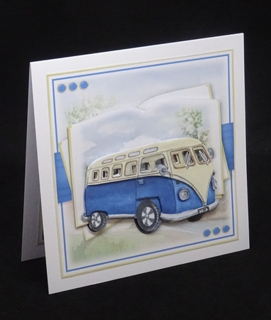 Life on the Open Road Open Book...Blue VW Camper Van by Joan Prince