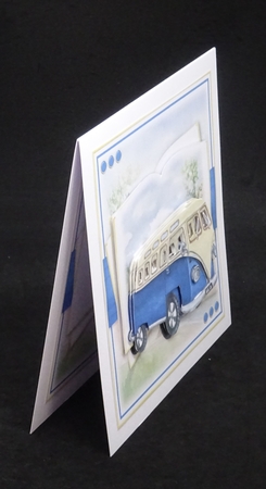 Life on the Open Road Open Book...Blue VW Camper Van by Joan Prince