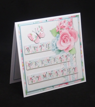 With Deepest Sympathy Card Front with Decoupage and Insert by Joan Prince