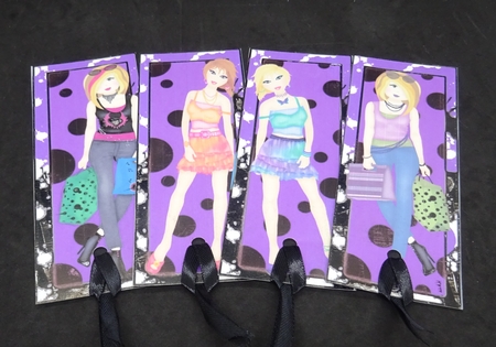 4 Purple Teenager Bookmarks or Dl Toppers by Joan Prince