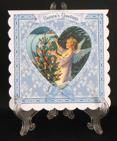 Christmas Tree Angel - Heart Pyramid Card by Joan Prince