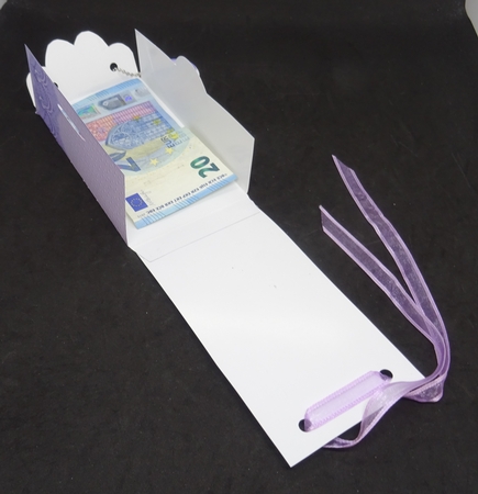 Lilac Floral Lace and Pearls, Gift Envelope with 3 Decoupage by Joan Prince