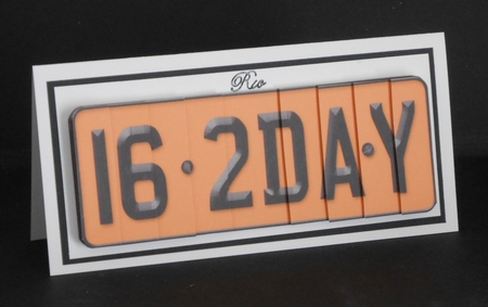 16th Birthday Fun Novelty Number Plate with Side Stacker Top by Joan Prince
