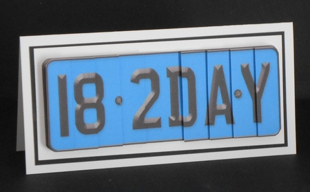 18th Birthday Fun Novelty Number Plate with Side Stacker by Joan Prince