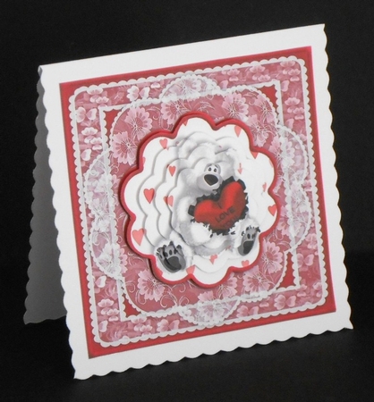 Polar Bear Love Topper with Scalloped Pyramage by Joan Prince