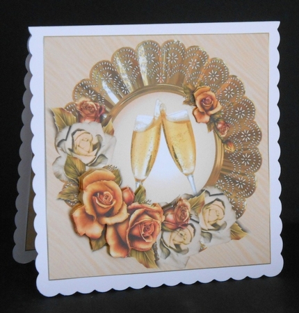 8x8 Golden Roses Golden Anniversary by Joan Prince