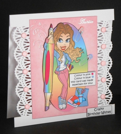 Colour Me Janette Craft Girl Insert Plate by Joan Prince