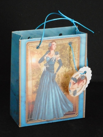 Art Deco Lady Rose Aqua Mini Bags by Joan Prince