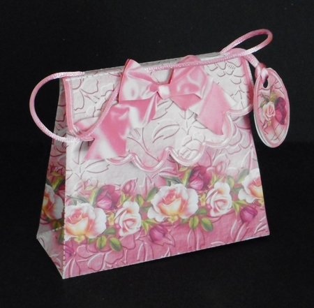 Handbag Gift Box Pink and Apricot Roses by Joan Prince