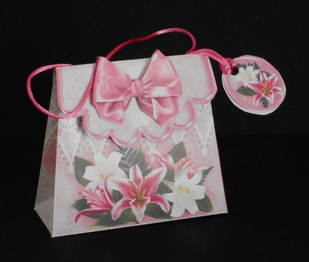 Handbag Gift Box Stargazer Lilies by Joan Prince