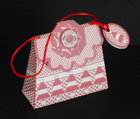 Handbag Gift Box Red Christmas Trees by Joan Prince