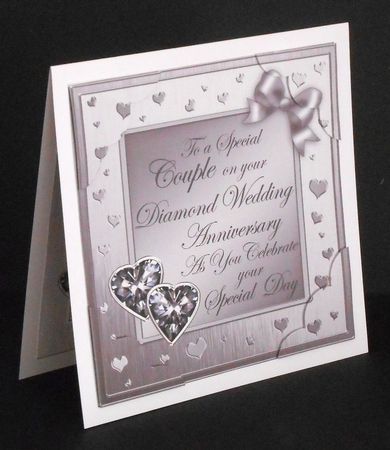 Diamond Wedding Anniversary 8 x 8 Scalloped Corner Topper by Joan Prince