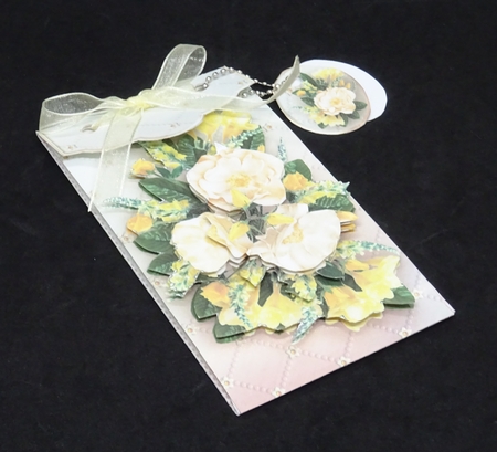 Vintage Cream Roses Gift Card Money Envelope Mini Kit by Joan Prince