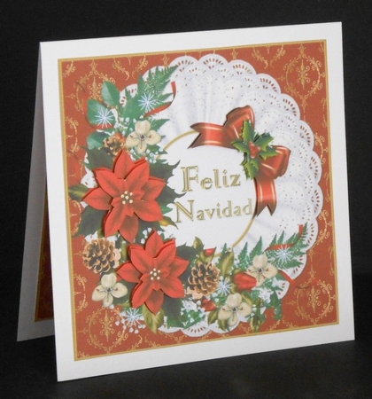 8x8 Merry Christmas Flowers Insert Plate by Joan Prince