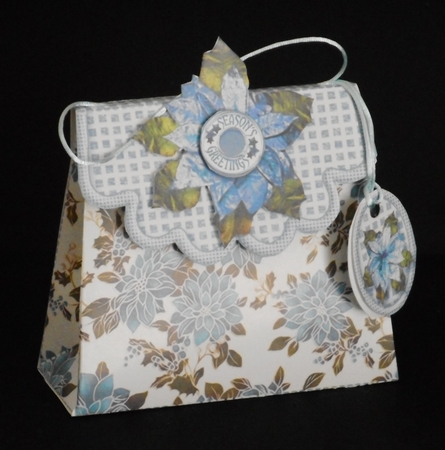 Handbag Gift Box Blue Poinsettias by Joan Prince