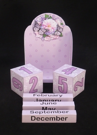 3D Rose Bouquet Perpetual Calendar Desk Set 3D Decoupage by Joan Prince