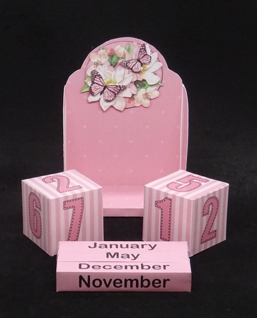 3D Floral Perpetual Calendar Desk Set 3D Decoupage by Joan Prince