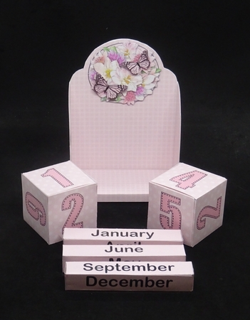 3D Summer Bouquet Perpetual Calendar Desk Set 3D Decoupage by Joan Prince