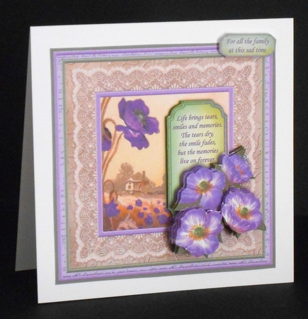 Sympathy Poppies in Purple 8x8 Mini Kit & Decoupage by Joan Prince